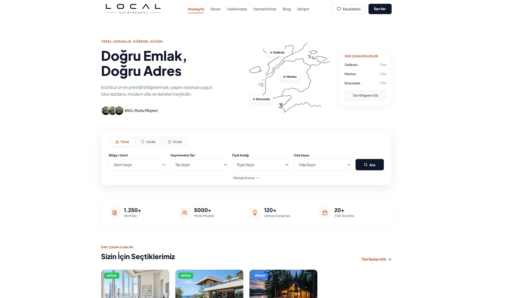 Local Gayrimenkul Emlak Web Sitesi