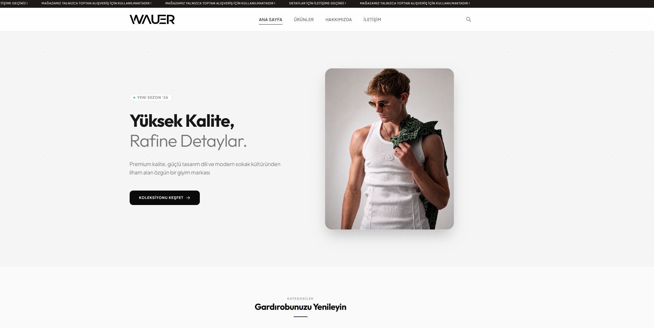 Wauer Giyim Tanıtım Web Sitesi